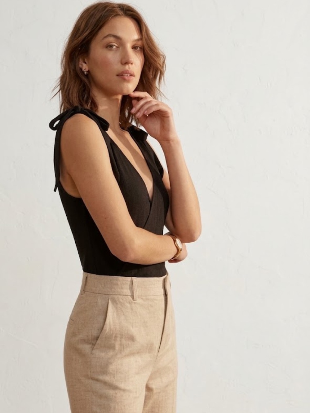 ARITZIA Wilfred Neva Bodysuit |  | Black Thong Cut ~ Tencel Modal Fabric SIZE XS